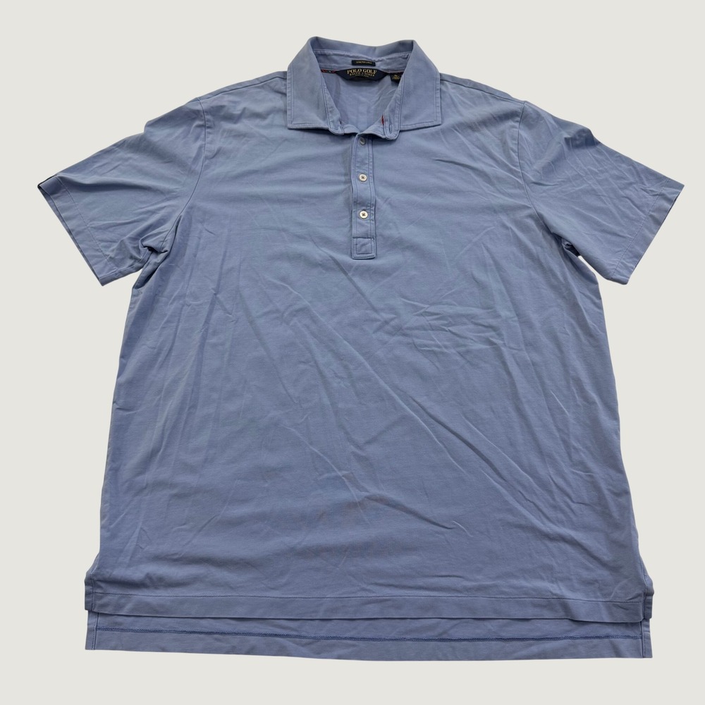 Polo Golf Ralph Lauren Men's XL Blue Stretch Lisle Short Sleeve Golf Polo Shirt